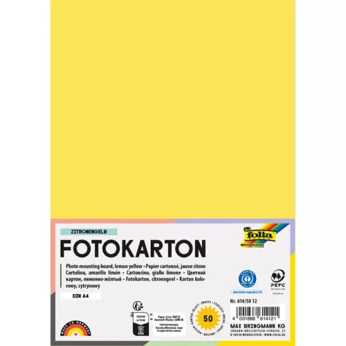 Fotókarton 300g/m² A/4 50 ív/csg, citromsárga