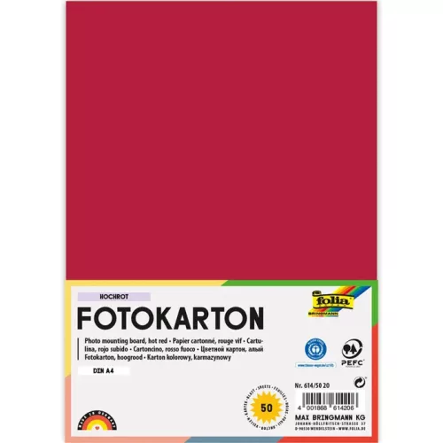 Fotókarton 300g/m² A/4 50 ív/csg, élénkpiros
