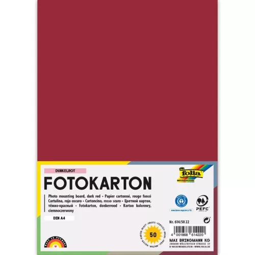 Fotókarton 300g/m² A/4 50 ív/csg, sötétpiros