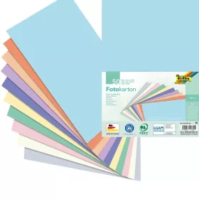   Pasztell fotókarton, A/4, 300g, 50 ív/csg, 10 válogatott szín - Folia
