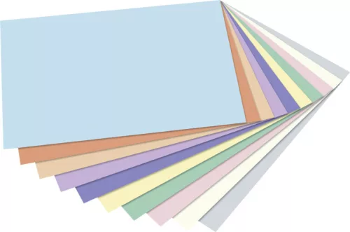 Pasztell színezett papír, 50x70cm, 130g, 100 ív/csg, 10 válogatott szín - Folia
