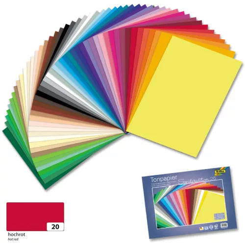 Színeslap/tónuspapír 130g, 50x70cm, 25 ív/csg, tűzpiros - Folia