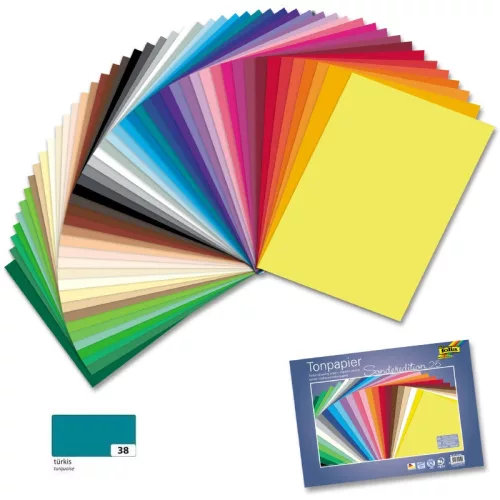 Dekorációs karton 130g, 50x70cm, 25 ív/csg, türkiz - Folia