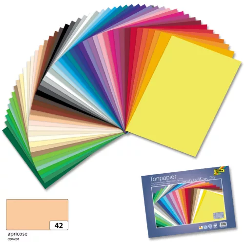 Dekorációs karton 130g, 50x70cm, 25 ív/csg, sárgabarack - Folia