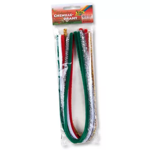Zseníliadrót KARÁCSONY 50 cm, Ø 8 mm, 10 db, vegyes színek - Folia