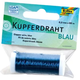   Hobbi drót, rozsdamentes, 0,3 mm × 80 m, kék, réz - Folia