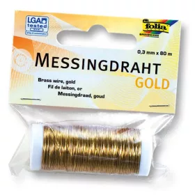 Sárgaréz drót, 0,3 mm × 80 m, arany - Folia