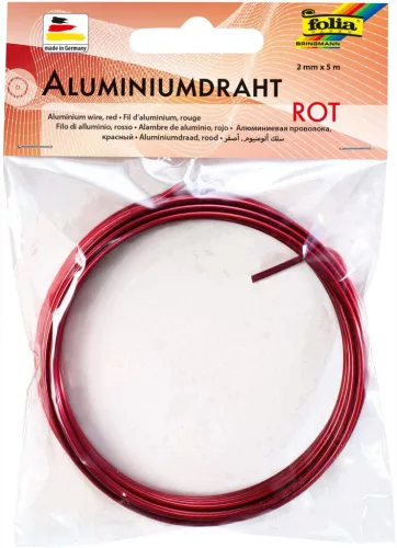Alumínium drót, 2 mm × 5 m, piros - Folia