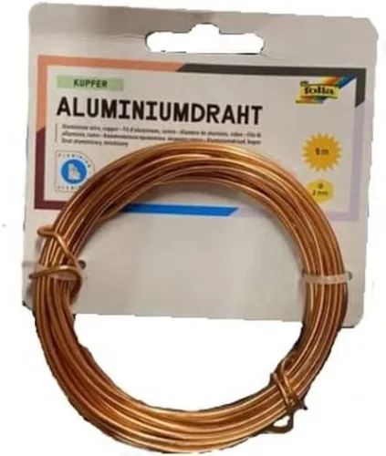 Alumínium drót, 2 mm × 5 m, réz - Folia