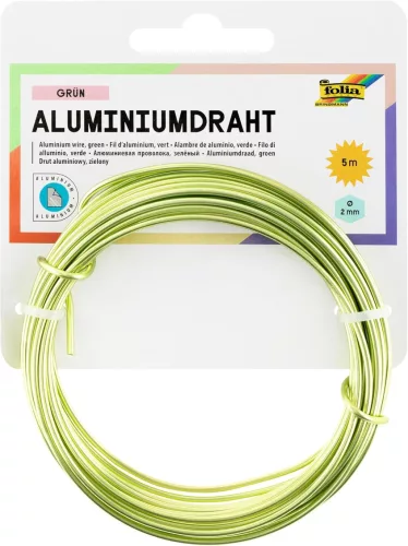 Alumínium drót, 2 mm × 5 m, zöld - Folia