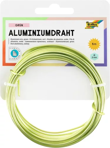 Alumínium drót, 2 mm × 5 m, zöld - Folia