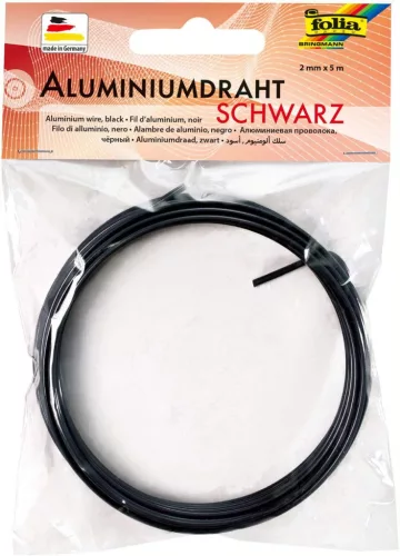 Alumínium drót, 2 mm × 5 m, fekete - Folia