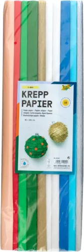 Krepp papír tekercs "X-MAS", 50x200cm, 10 tekercs, vegyes színek - Folia