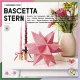 Transzparens Bascetta-csillag, 115g, 20x20cm, 32 ív/csg, rózsaszín - Folia