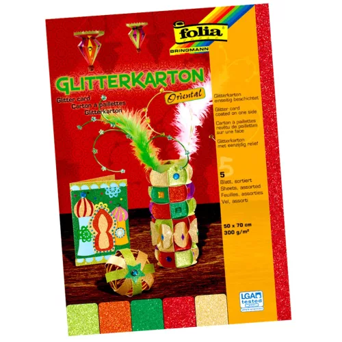 Csillámos karton ORIENTAL 300g/m², 50x70cm 5 ív/csg, vegyes