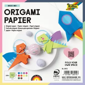  Origami papír, 70g, 15x15cm, 100 ív/csg, vegyes színek - Folia