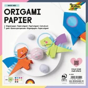   Origami papír, 70g, 20x20cm, 100 ív/csg, vegyes színek - Folia