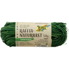   Raffia – természetes minőség, 50 g, 1 gombolyag, fenyőzöld - Folia