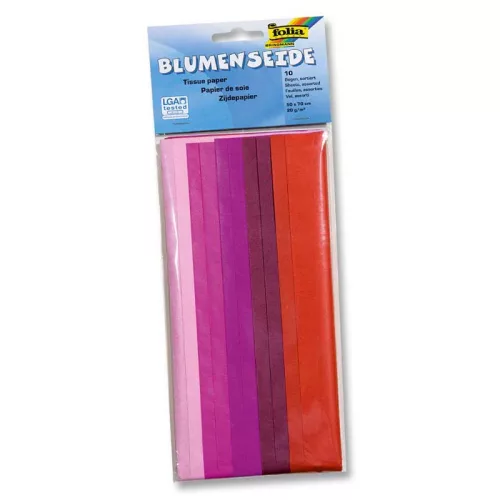 Selyempapír PIROS színárnyalat mix, 20g, 50x70cm, 10 ív/csg/csomag - Folia