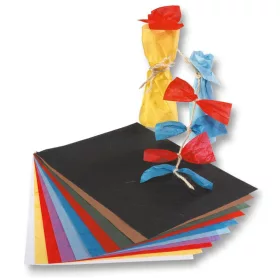  Áttetsző szálas selyempapír, 25g, 47x64cm, 25 ív/csg, vegyes színek - Folia