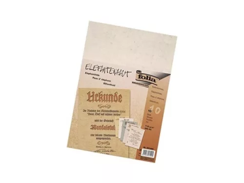 Elefántbőr papír, 110g, A/4, 10 ív/csg, FEHÉR - Folia