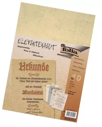 Elefántbőr papír, 110g, A/4, 10 ív/csg, CHAMOIS - Folia