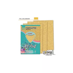 Dekorgumi glitteres A/4, 10 ív/csomag - arany SC1219