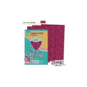 Dekorgumi glitteres A/4, 10 ív/csomag - rubinvörös SC1222