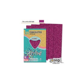 Dekorgumi glitteres A/4, 10 ív/csomag - világoslila SC1223