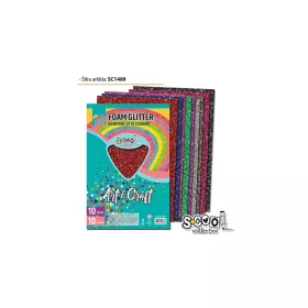 Dekorgumi glitteres A/4, 10 ív/csomag - Mix SC1489