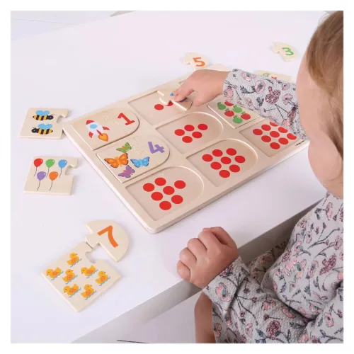 Szám és kép párosító puzzle