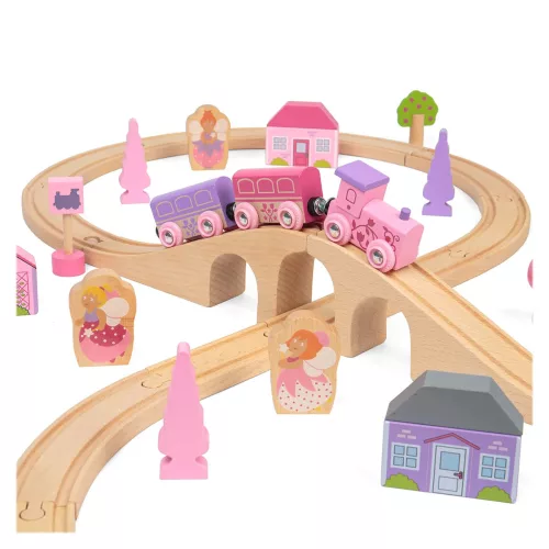 Tündér témájú fa vonatjáték