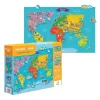Világtérkép, mágneses puzzle, 136 darabos