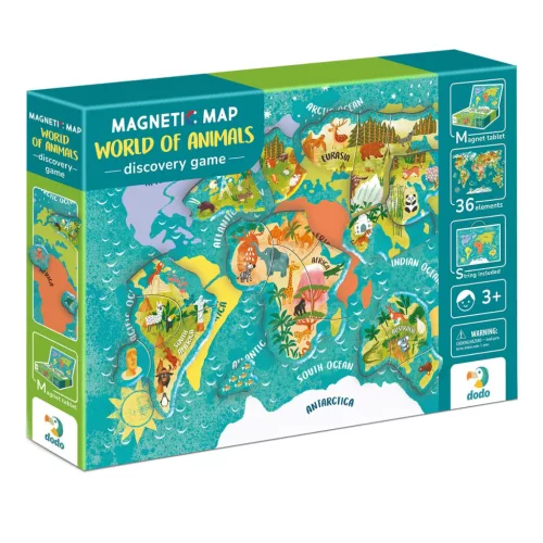 Állatok világtérképe, mágneses puzzle