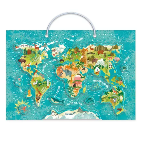 Állatok világtérképe, mágneses puzzle