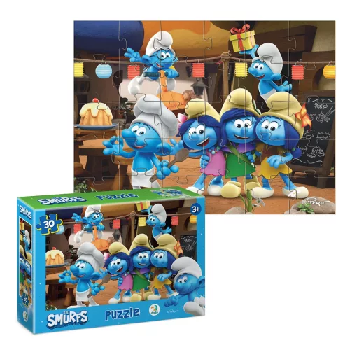 Hupikék Törpikék 30 db-os puzzle ,Törpi party