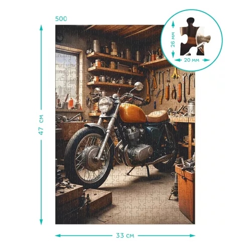 Motoros garázs, 500 darabos puzzle