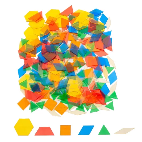Színes áttetsző geometriai formák, 245 db.