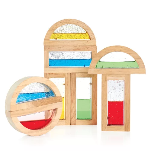 Rainbow Blocks színes folyadékkal és csillámmal, Guidecraft