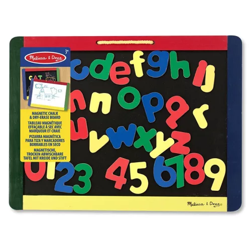 Mágneses tábla 2 az 1-ben, betűkkel és számokkal