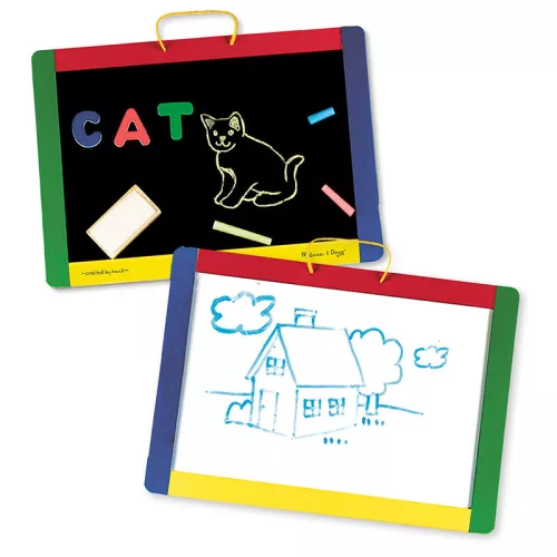 Mágneses tábla 2 az 1-ben, betűkkel és számokkal