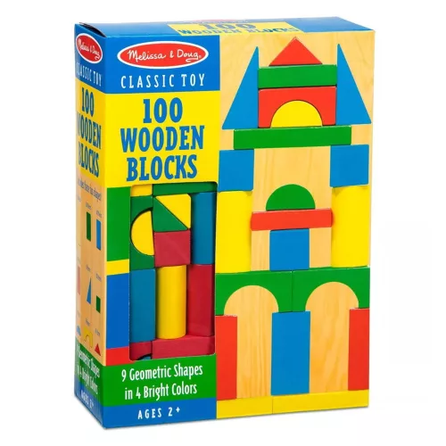 Színes fakockák, 100 darabos