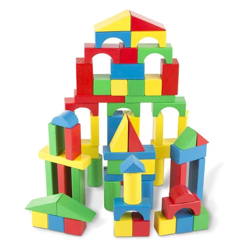 Színes fakockák, 100 darabos