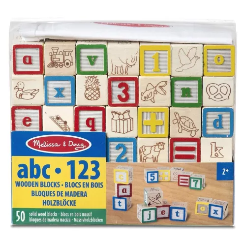 Fakockák betűkkel és számokkal, 50 db-os készlet