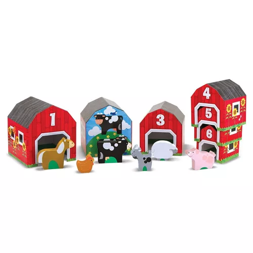 Fa istállók állatokkal, szortirozó játék, Melissa & Doug