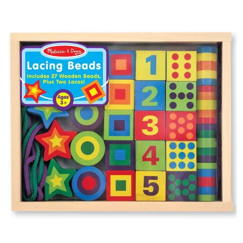 Gyöngyfűző nagy számokkal és formákkal