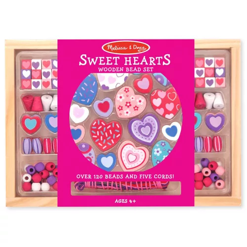 Szív alakú gyöngyök fából, Melissa & Doug