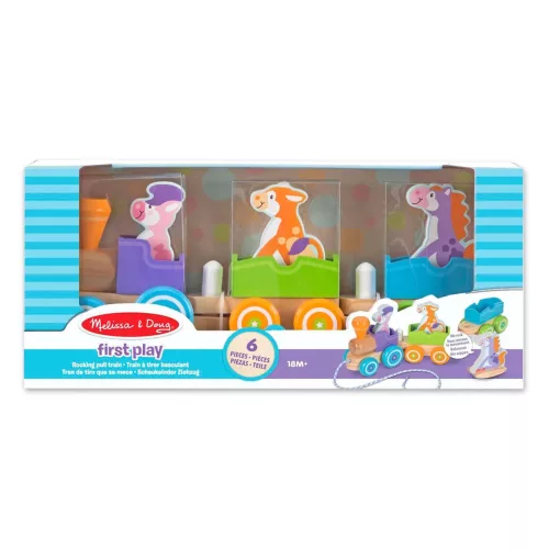 Húzható játékvonat állatokkal