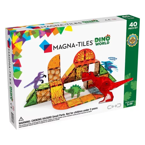 MAGNA-TILES Dino World, 40 darabos mágneses készlet