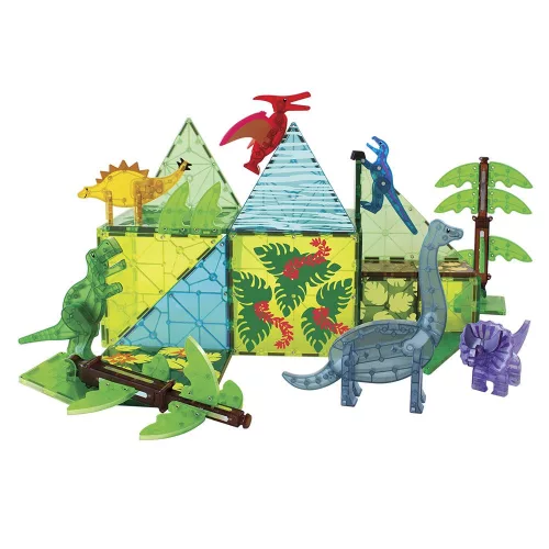 MAGNA-TILES Dino World XL, 50 darabos mágneses készlet